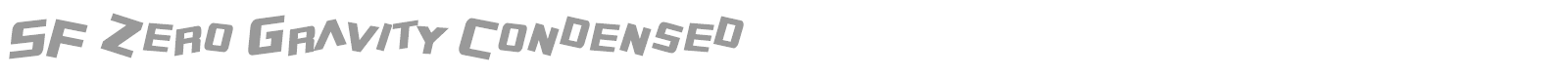 SF Zero Gravity font preview